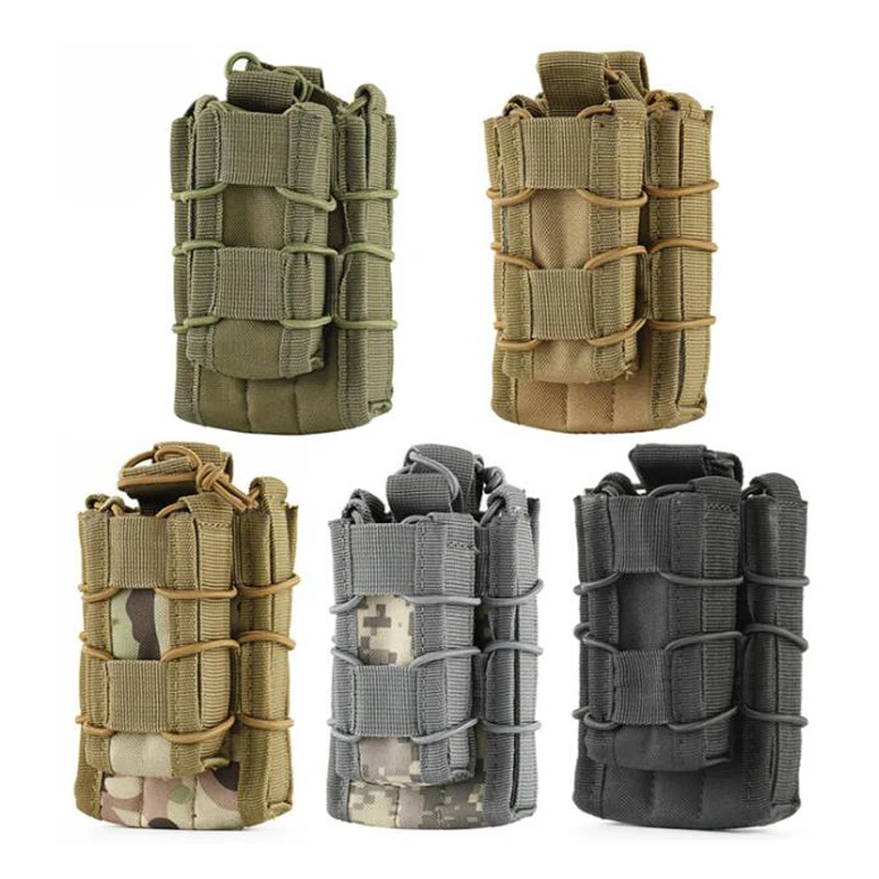 Molle аксессуары Чехол тактический Открытый Топ двойной слой подсумок СТРАЙКБОЛ МУЛЬТИКАМ Для Охоты Военная подсумок