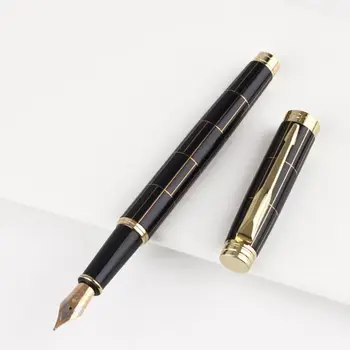 

Luxury Men's Grid Fountain Pen 0.5mm Nib Business Writing Signing Calligraphy Pens Office Stationery Supplies