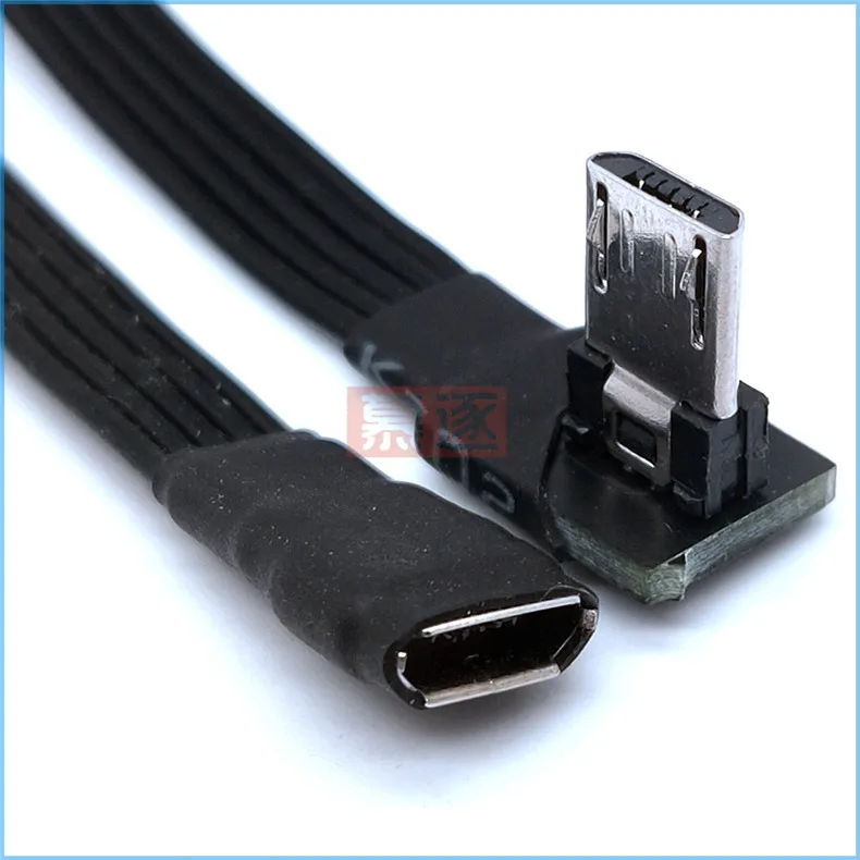 Micro Usb 3. 5pin 90 Graus para Cima para Baixo Esquerdo e Direito Ângulo Macho para Fêmea Cabo de Extensão Conector de Adaptador - Imagem 3