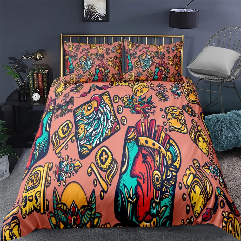 

2/3 Pieces Egypt Maya Bedding Sets 3D Print Ancient Civilization Duvet Cover Luxury Bed Cover Set For Bedroom Bed Quilt Cover