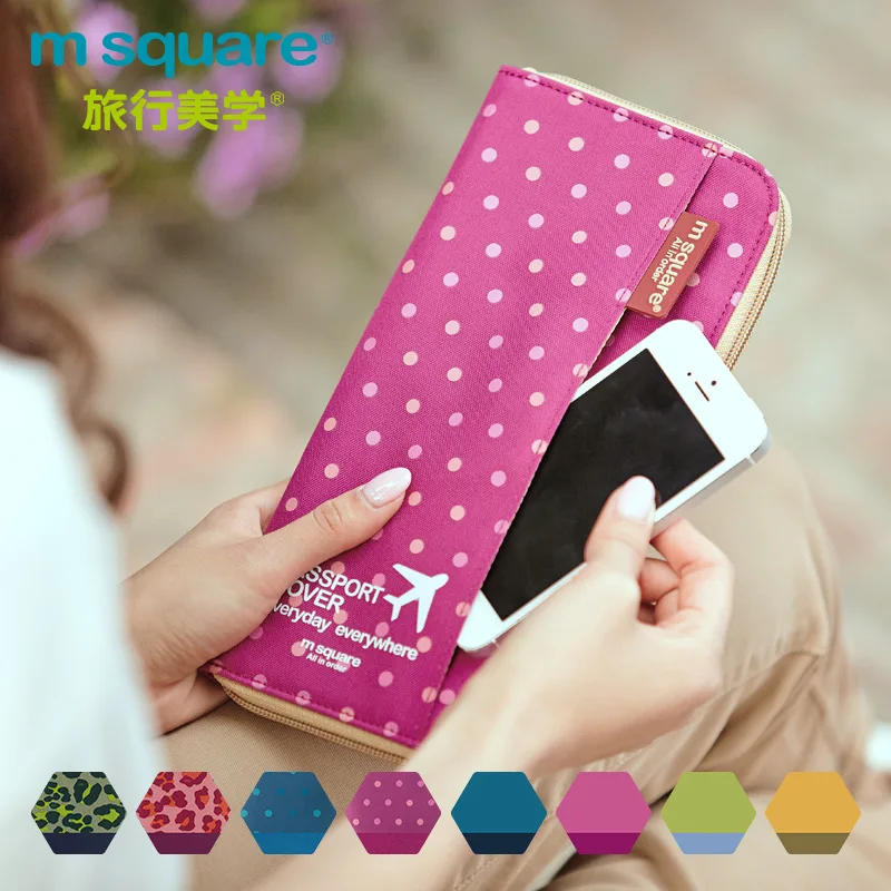 M Square-Passport Wallet Card Holder Purse Men Women Travel Accessories Organizer