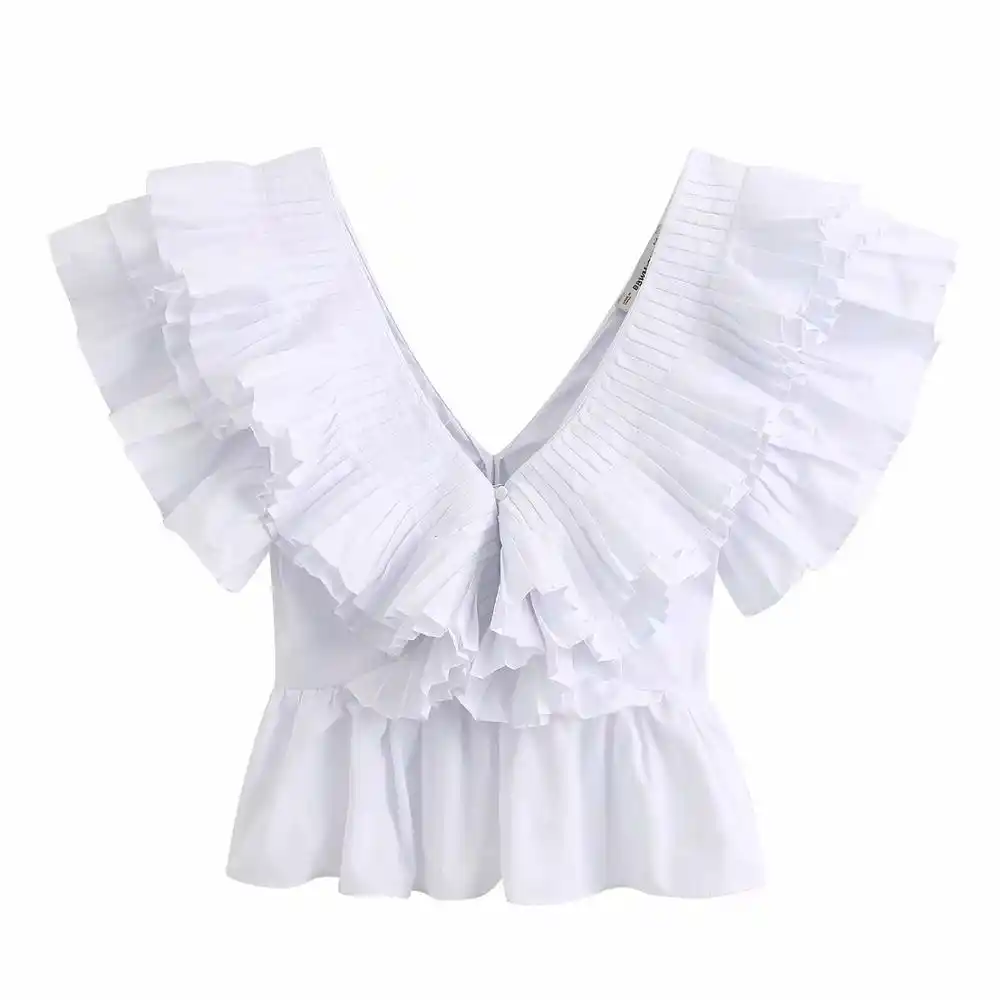 pleated ruffle blouse