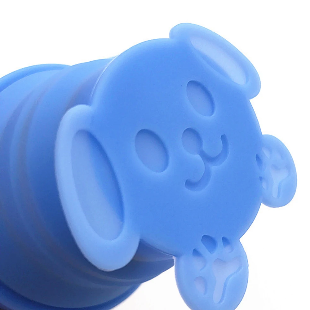Blue Dog 1 шт. Лидер продаж силиконовый Кофе Чай складывающиеся чашки выдвижной питьевой чашки Инструменты Портативный Телескопический складной tazas для путешествий - Цвет: Blue Dog