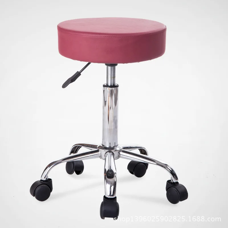 

Guan Qun Explosion-Proof Height Adjustable round Stool da gong deng Barber Chair Beauty Stool mf deng Manicure Stool Rotating Ba