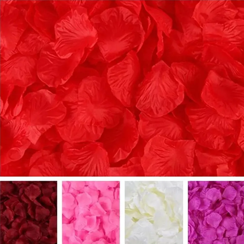500/1000pcs Artificial Rose Petals Colorful Wedding Flower Romantic Silk Leaf Party Event Decoration Supplies | Дом и сад