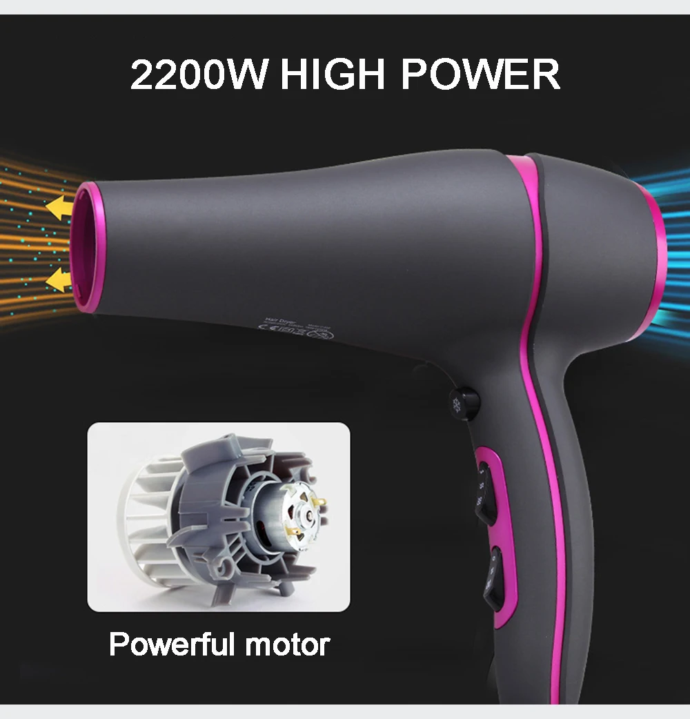 beleza de 2200w secador de cabelo com