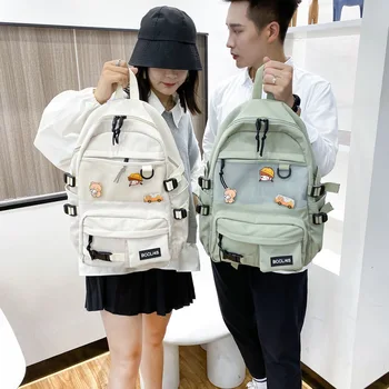 

NEW Korean version of ins school bag Female college student schoolbag large capacity backpack men and women Harajuku backpack