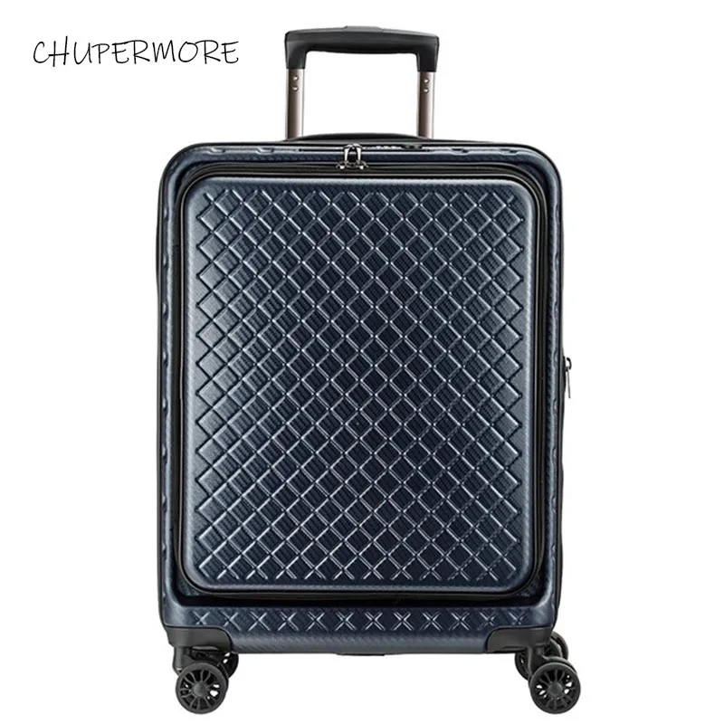 blue 20-дюймовый Стандартный пансион модница откидная крышка Скалка багаж Спиннер бренд чемодан колеса 20 дюймов кабина пароль тележка - Цвет: blue