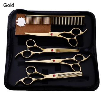 

Pet Hair Scissors Set Dog Groomings Scissors Set Cutting Thinning Curved Shears Comb Kit TSH Shop