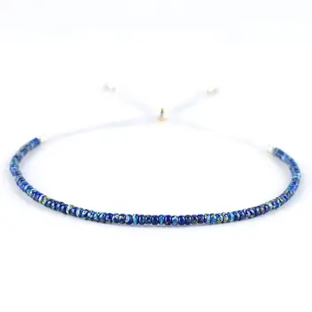 

KELITCH Stone Beaded Tiny Bracelets Bangles HandmadeStone Seed Beaded Strand Bracelets Adjustable Cuff Chain Female Jewelry