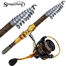 Sougayilang 2,1 М-3,6 м телескопическая удочка комбинированная Удочка из углеродного волокна с 1000-4000 полностью металлической катушкой Ccombo снасти Pesca
