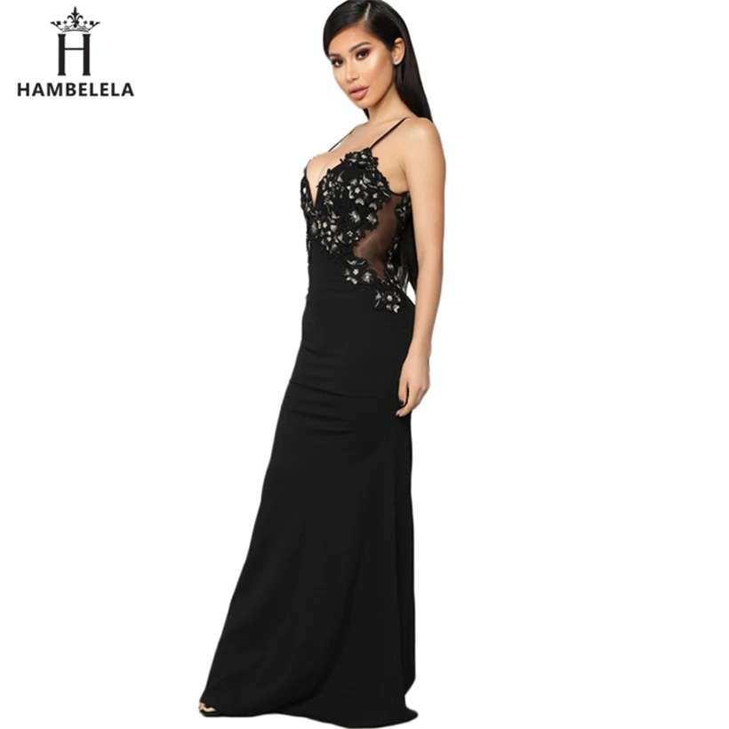 HAMBELELA Long Summer Floral Lace Dress Women Backless Bodycon Sexy Simple Elegant Prom Evening Party Wedding Maxi Dress Gown (5)