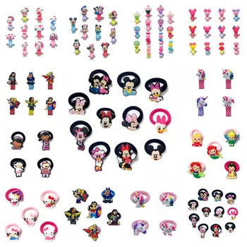 

50pcs Mickey Hot Cartoon Hairband Unicorns Animals Elastics Hair Band Hairpins for Girls Sweet Hair Accessories Kids Gift