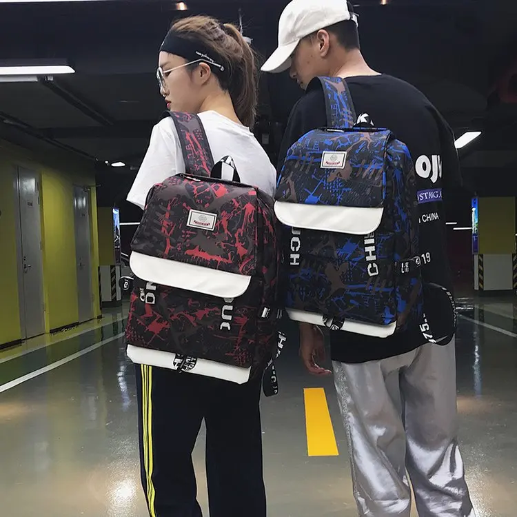 

2019 New Style Backpack Korean-style Versitile Fashion Popular Backpack Trend Versatile Nylon Schoolbag