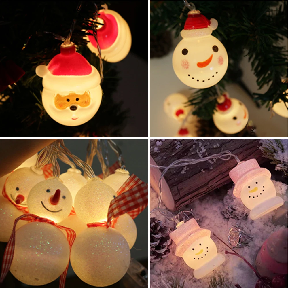Santa Snowman Festival Decoration Light Christmas Light String Plastic Lantern Window Sucker Light Decorative Holiday Xmas Decor