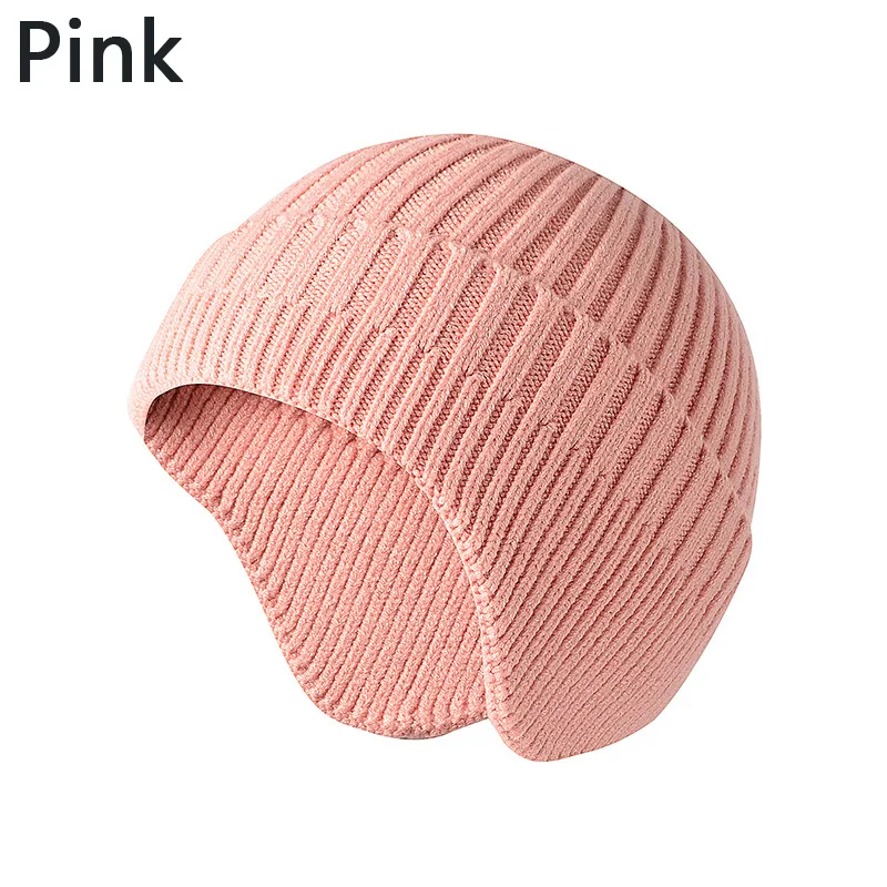 Unisex Winter Ear Protection Hats Soft Knitted Skullies Beanie Caps Men Women Knit Earflap Female Warm Cycling Cap 2021 New