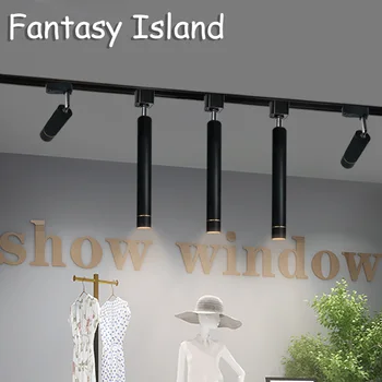 

Led Track Light White Black Long Tube golden ring 7W COB Track Lamps for Shop Rail Spot Lighting for Clothing Store Ceiling Lamp