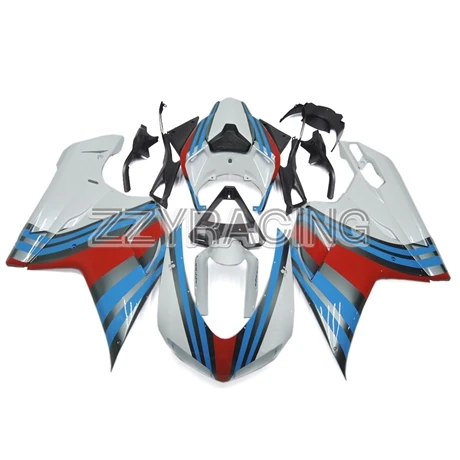 848 2007-2012 Выполните Обтекатели Наборы для поездок на мотоцикле Ducati 1098 848 1198 2007-2012 1098 848 1198 07 08 09 10 11 для детей 12 лет ABS Пластик синий, серебристый, красный цвета - Цвет: 848 2007-2012