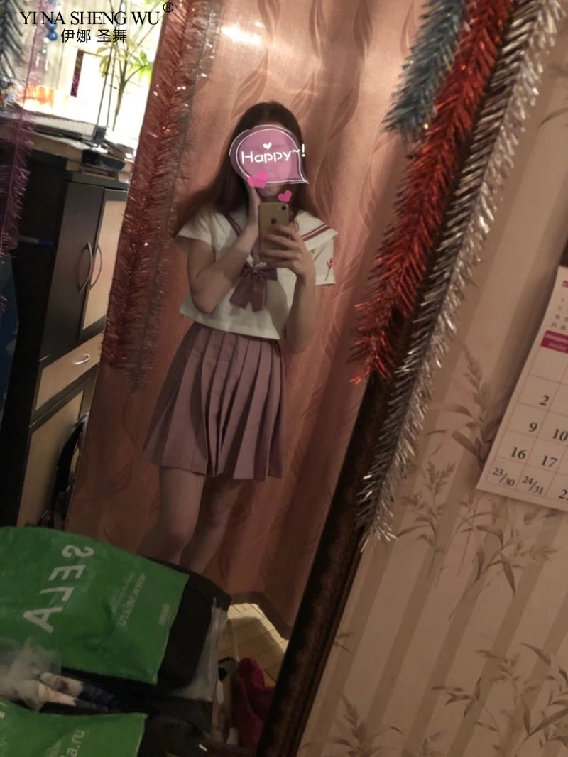 Japanese Pink JK Uniforms College Middle School Students Sailor Uniforms School Anime Cospaly Clothing