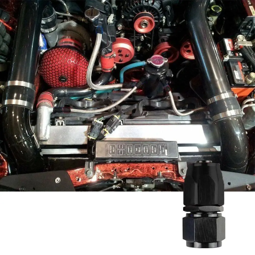 AN10 Auto Oil Cooler Modified Tubing Connector Removable Rotary Direct Head 0 Degree Black | Автомобили и мотоциклы
