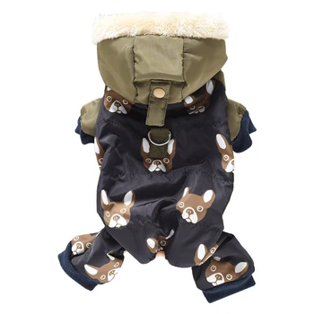 

Kawaii Pet Winter Cotton Coat For Dogs Windproof Puppy Warm Thickening Costume Color Patched Accessories