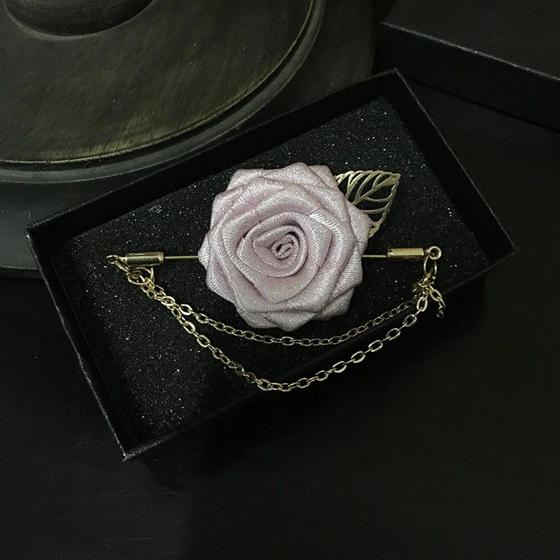 Flower Brooches Для мужчин Для женщин Ленточки нагрудные галстук-бабочка на булавке брошь на свадьбу, костюм вечерние пальто куртка сплав розы Цепи Броши со стразами для корсажа - Цвет: Flower Brooches