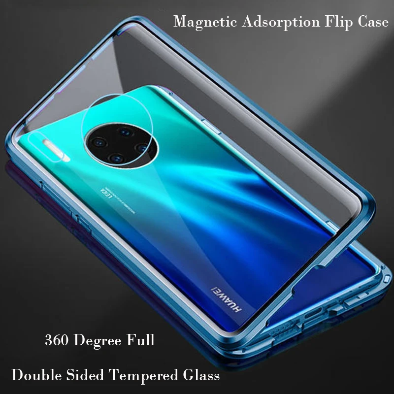 360 Полный Магнитный чехол для телефона huawei mate 30 Pro mate 20X5G P30 P20 стеклянный чехол металлический бампер Honor Note 10 9X10 8X MAX чехол
