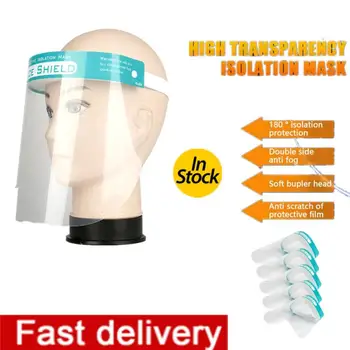 

1pcs Anti Fog Splash Proof Full Face Mask Protective Shield Elastic Band Sponge Headband Clear Masque Adult Child Mascarillas