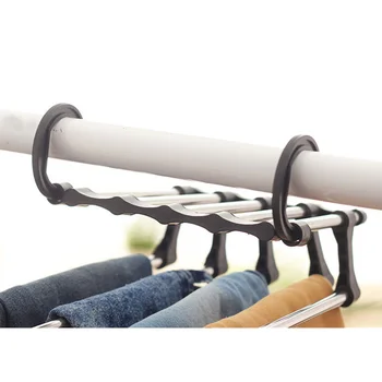 

5-in-1 Clothes Hanger MultiFunctional Hanger Stainless Steel Pants Dual Hooks Rack Multilayer Storage Cloth Organizer