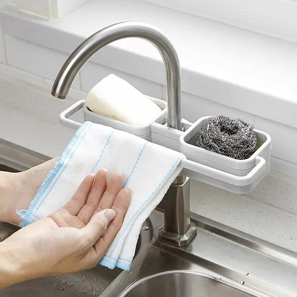 Storage Organizer for Kitchen Sink Faucet Sponge Soap Cloth Drain Rack Holder Shelf No Drills Required QJS Shop Storage Organizer for Kitchen Sink Faucet Sponge Soap Cloth Drain Rack Holder Shelf No Drills Required QJS Shop