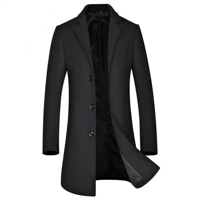 Trench Luxury Wool Solid Color Single Breasted Mens Jackets Autumn Winter Business And Casual Man Coats Trench Luxury Wool Solid Color Single Breasted Mens Jackets Autumn Winter Business And Casual Man Coats