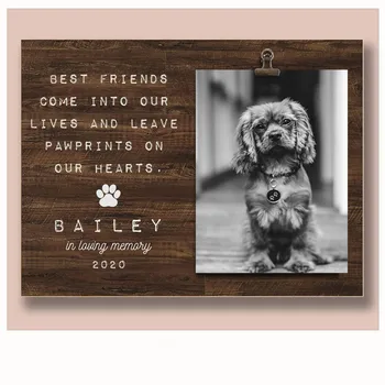 

personalised Pet Memorial Photo Clip frame, custom Pet dog cat Picture Frames, Sympathy gift, Pet Loss Gifts, dog cat loss