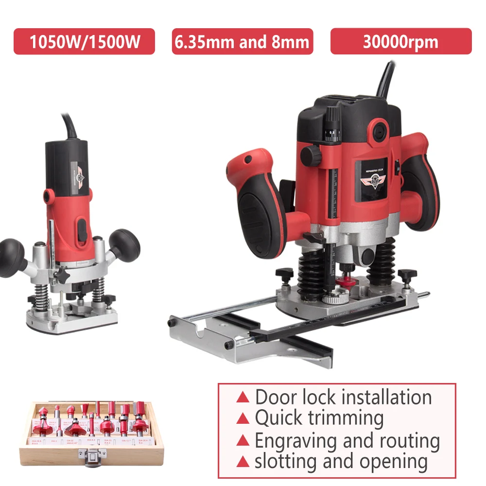 1500 Вт/1050 Вт Мощность электрический маршрутизатор для работы по дереву с европейский вилки Бесплатная доставка Деревообработка Триммер