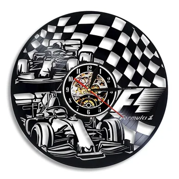 

Creative Racing Formula F1 Theme Car Vinyl Vinyl Record Hanging Clock for Seconds