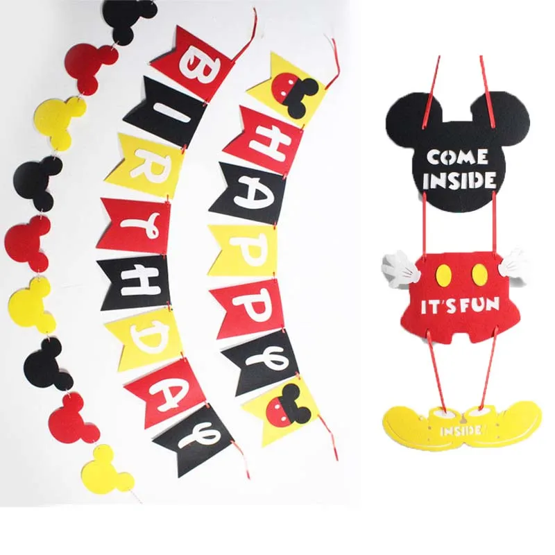 3set Mickey hanging 66pcs Red Mickey Mouse Theme Tableware Baby Children Birthday Party Supplies Decorations Boy Family Disposable Tableware Party - Цвет: 3set Mickey hanging