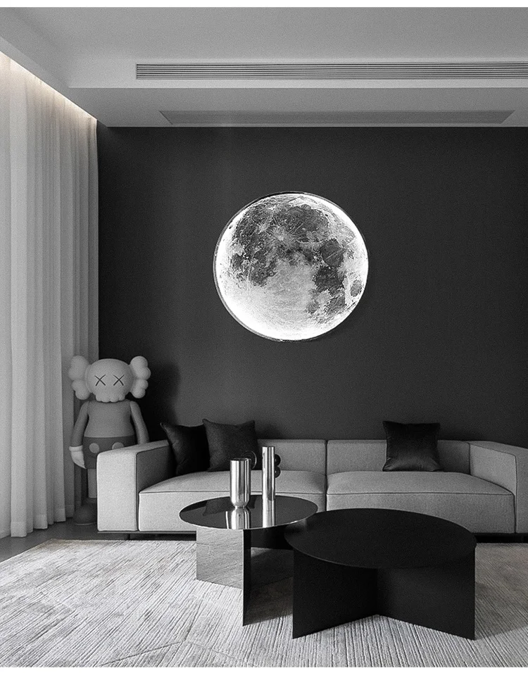 wall lights for bedroom Moon LED Wall Light For Bedroom Kid's Room Foyer Living Room Coffee Bar Aisle Hallway Gallery Studyroom Loft Indoor Home Lights wall mounted light fixture