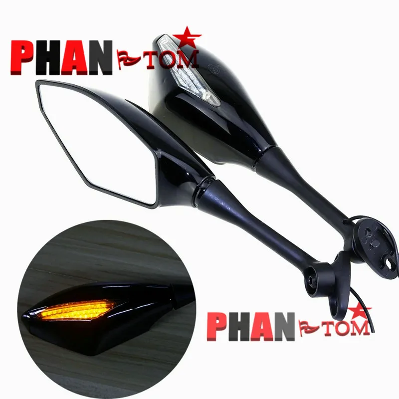 Carbon Fiber Look Motorcycle Integrated LED Turn Signals Rear View Mirrors For Honda CBR 600 RR 2003-2014 CBR1000RR 2004-2007 | Автомобили