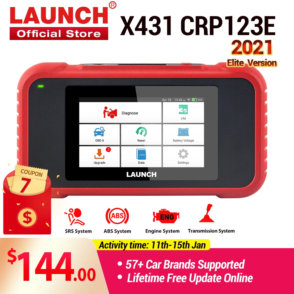 Диагностический сканер LAUNCH X431 CRP123E OBD2 OBD OBDII для двигателей из АБС пластика