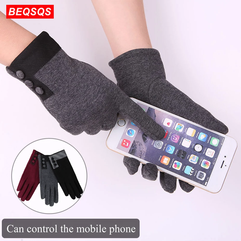

BEQSQS Women Winter Touch Screen Gloves Autumn Warm Gloves Wrist Mittens Driving Ski Windproof Glove Sport Fashionable Gloves