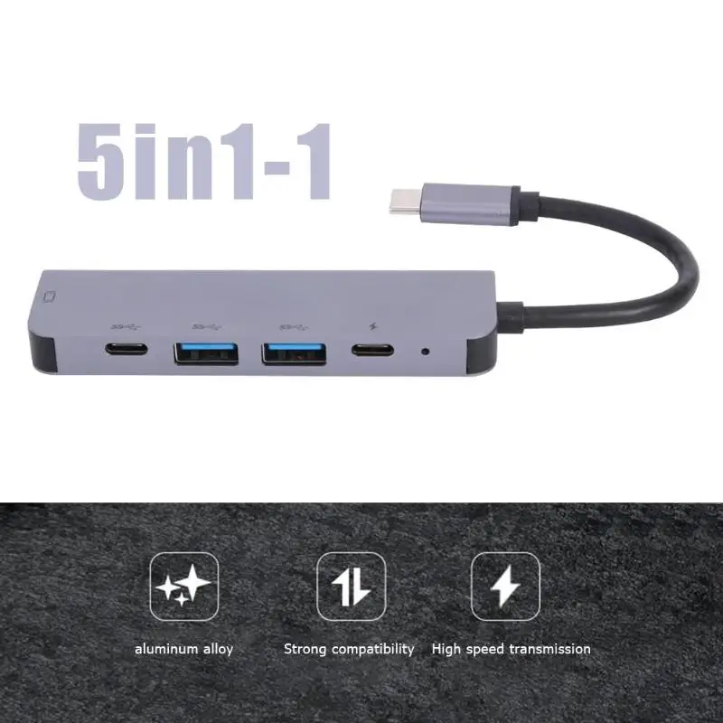 5 в 1 TYPE-C концентратор USB-C для 4K30Hz HDMI USB TYPE-C 60W адаптер