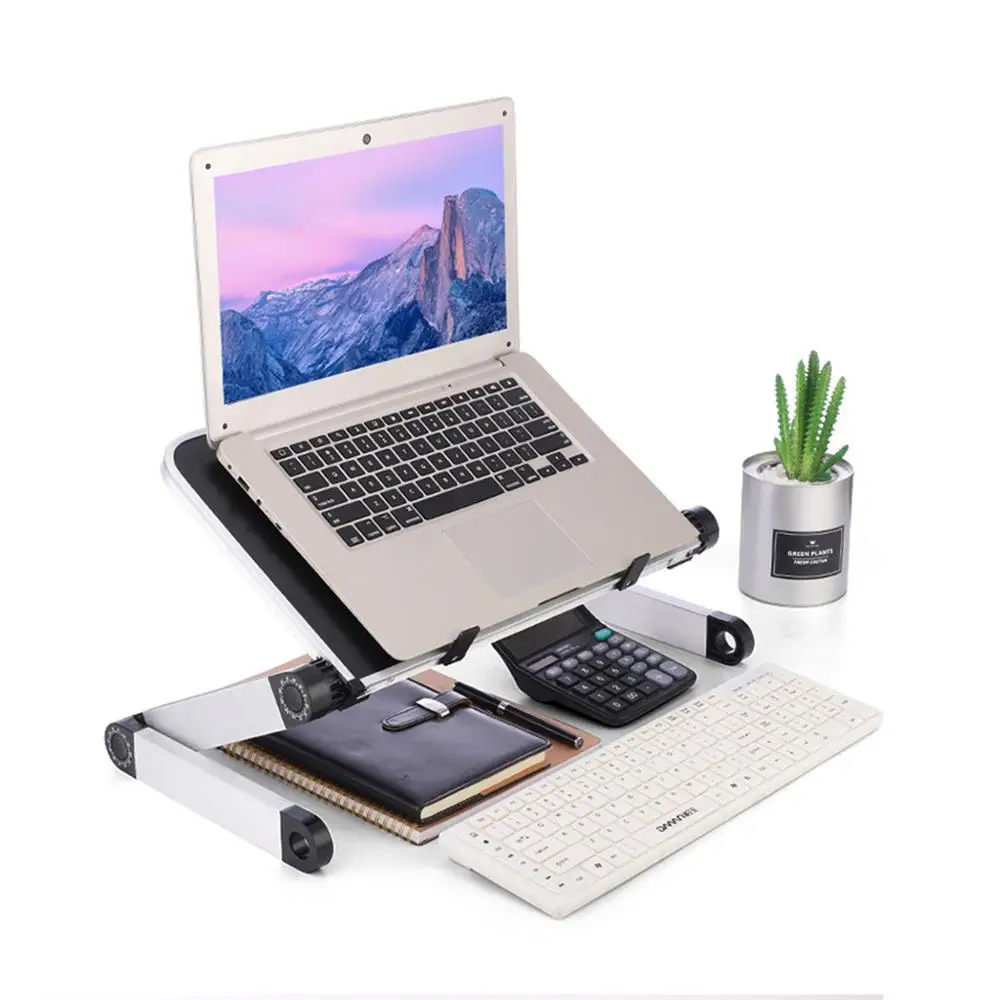 Adjustable Laptop Stand with Cooling Fan Portable Foldable Folding Table for Laptop Desk Computer Sofa Bed PC Stand