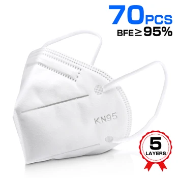 

70 pcs Mouth Masks Anti Dust Face Mask Disposable Mask Filter 5-laye Anti-Dust Meltblown Cloth Masks Earloops Masks mascherina