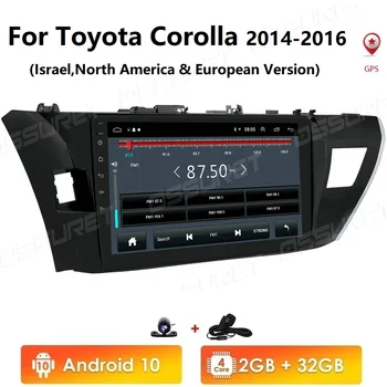 

Android 10 2G+32G Car Radio Multimedia Player GPS Navigation For Toyota Corolla E140 E150 2013-2015 2 din no DVD USB DVR DTV SWC