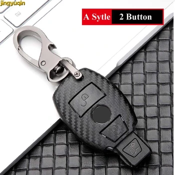 

jingyuqin Smart Remote Car Key Case Cover Carbon ABS For Mercedes Benz E S C Class W213 W204 GLC 260 C200 CLA GLA BGA AMG 2/3B