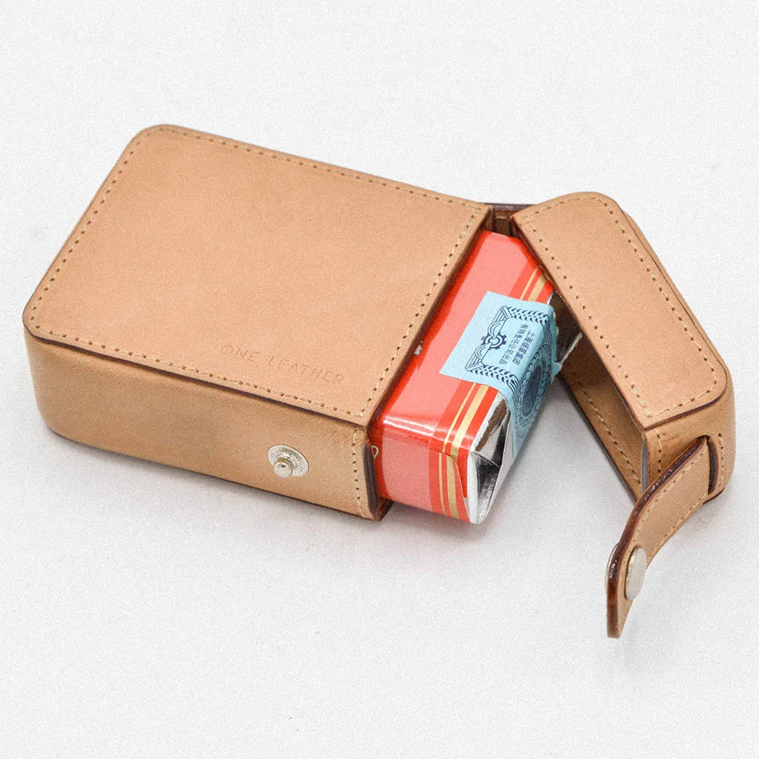 

One Leather Cigarette Case Men Gift Cigarette Box Mens Gifts Cigarette Cover Smoke Tobacco Pouch Vegetable Tanned Leather