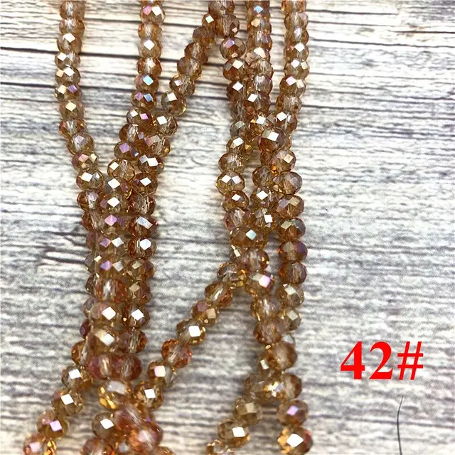 2x3mm/3x4mm/4x6mm Crystal Rondel Beads Faceted Glass Beads For Jewelry Making DIY Female Bracelet Necklace Jewelry NO.42