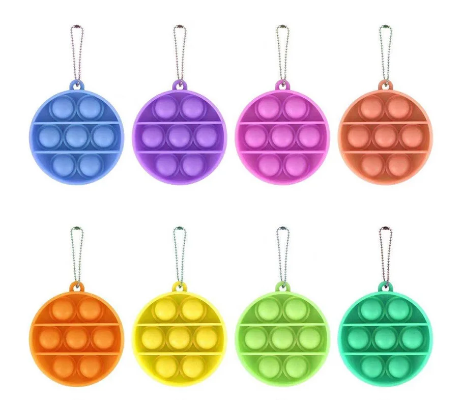 stress ball brain 30Pcs Set Mini Anti-stress Fidget Toys Key Chain Children Push Bubble Fidget Sensory Toys Key Ring Keychain Rount Heart Toy Gift mochi's fidget toys