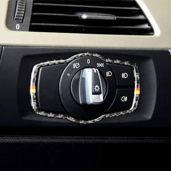 

For BMW E90 E92 E93 3 Series Protection Stickers Auto Decorate Accessories Car Carbon Fiber Interior Headlamp Switch Frame Cover