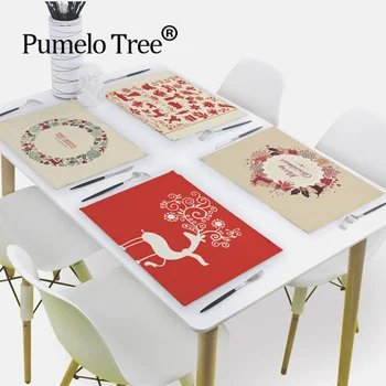

Christmas Decoration Pattern Table Mat New Creative Xmas Snow Table Napkin for Wedding Kitchen Decor Placemat Dining Placemat