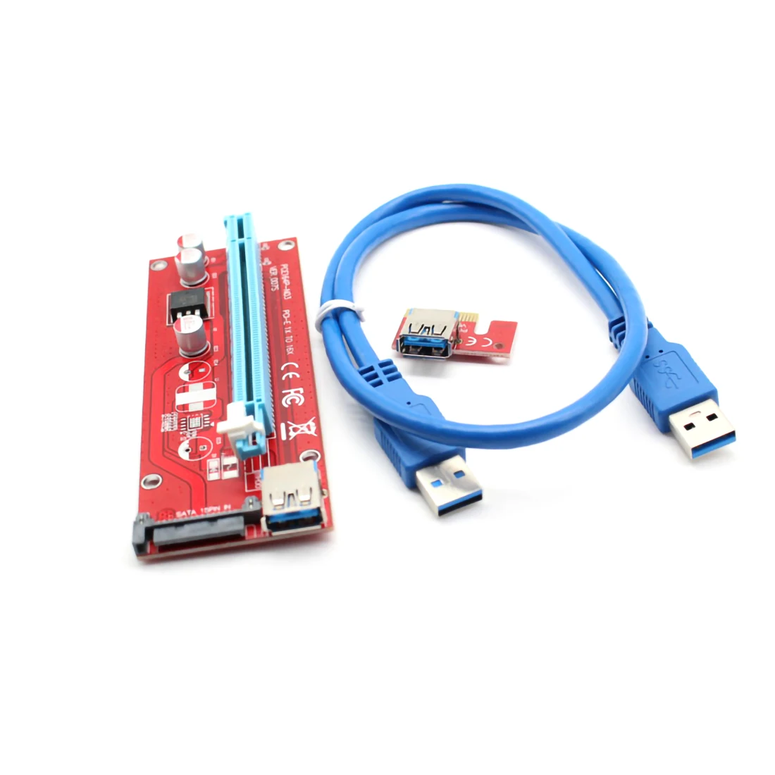 PCIe PCI-E Графический расширитель Riser карта адаптера 1X для 16X PCI Express Доска модуль USB 3,0 кабель для Bitcoin Майнинг Биткойн ETH LTC